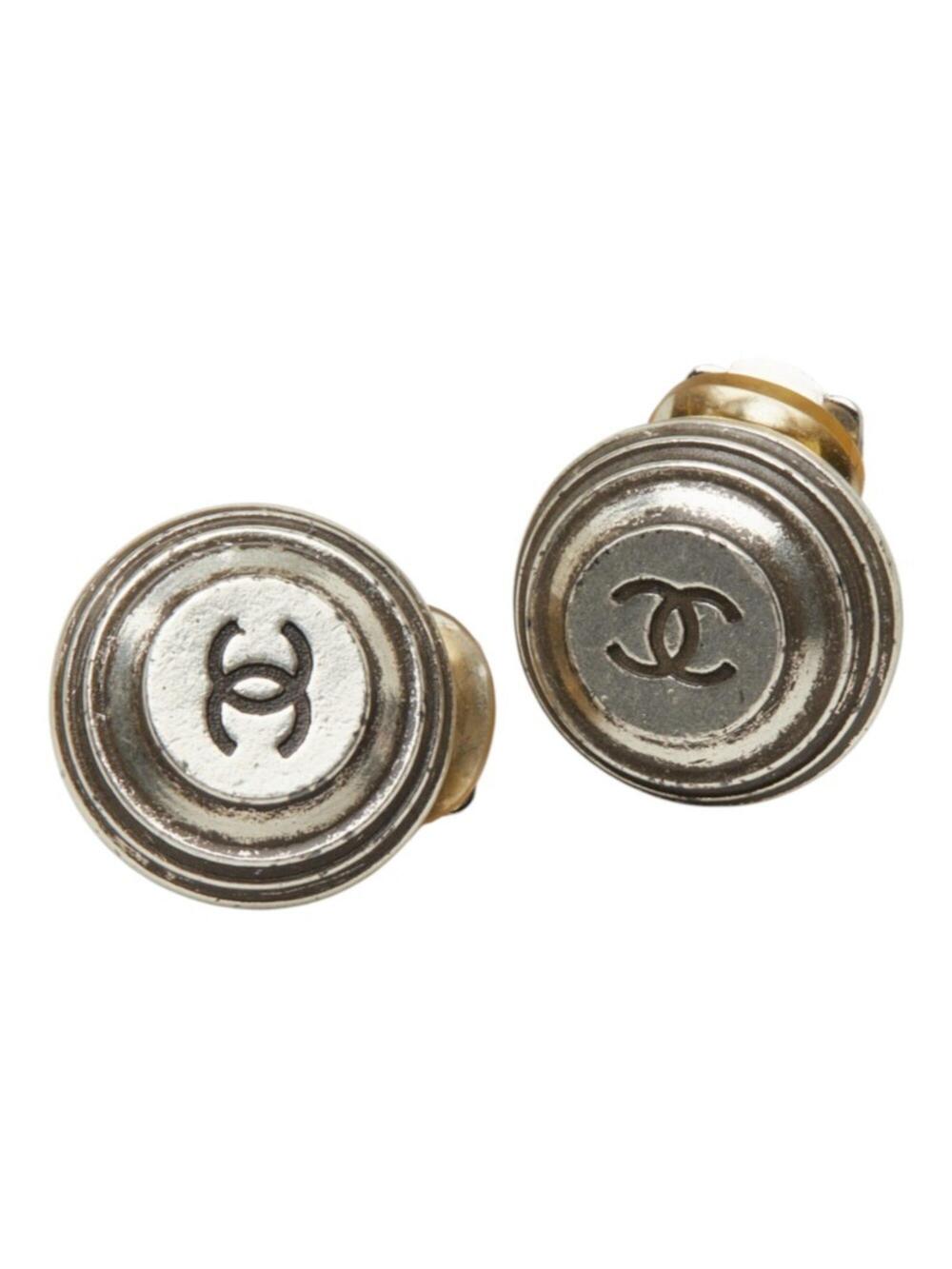 Chanel Cc Logo Round Clip-On Earrings #371517C41B